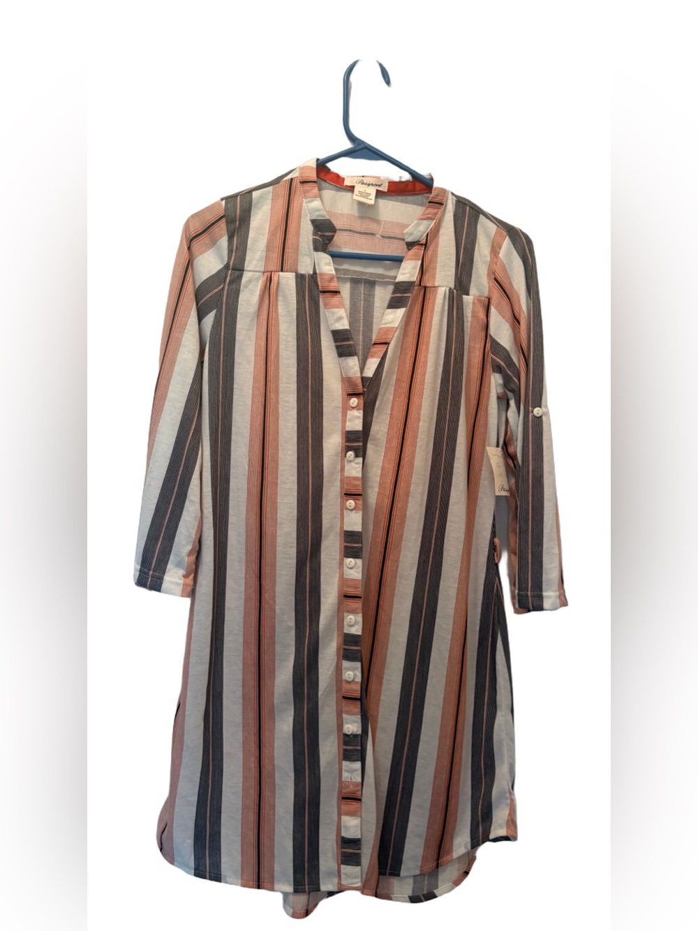Striped Button-Down Tunic